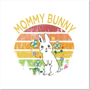 mommy bunny cute white bunny mom Posters and Art